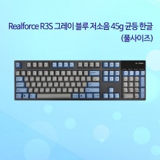 Realforce R3S 그레이 블루 저소음 45g 균등 한글 (풀사이즈_유선) - R3SBK2